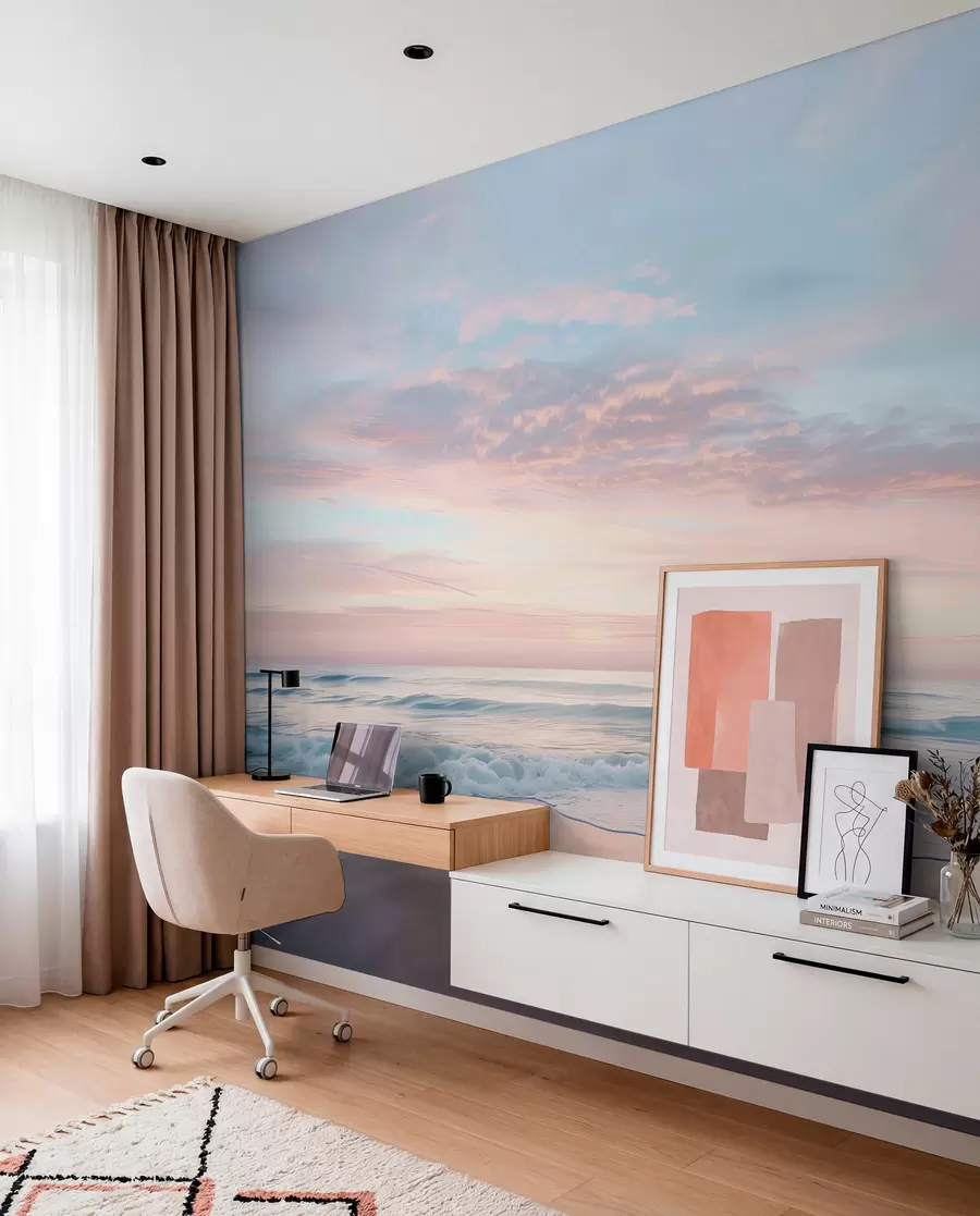 murales de pared Suave terraplén junto al mar w07935