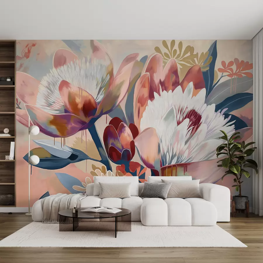 murales de pared Grandes flores exóticas w07939