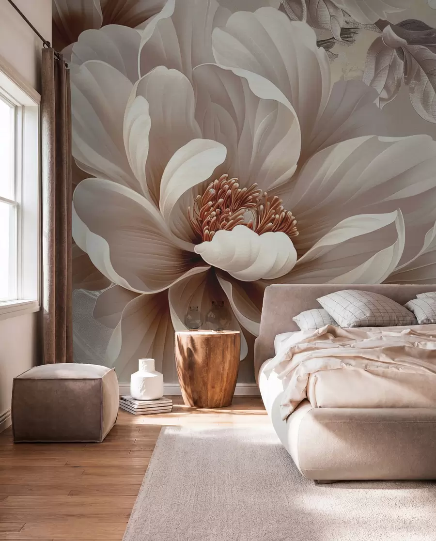 murales de pared Flor durazno y arabescos w08181