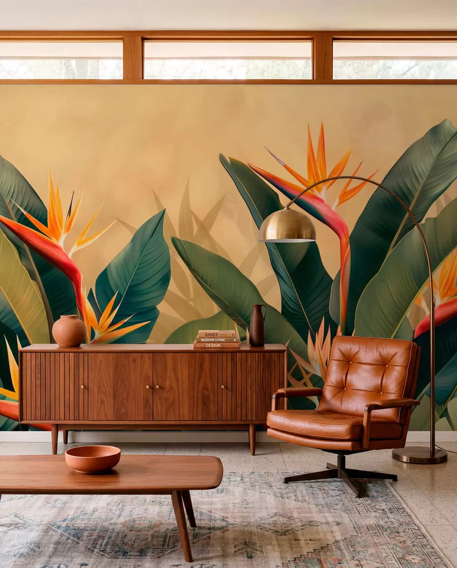 murales de pared Cálida floración tropical w01484