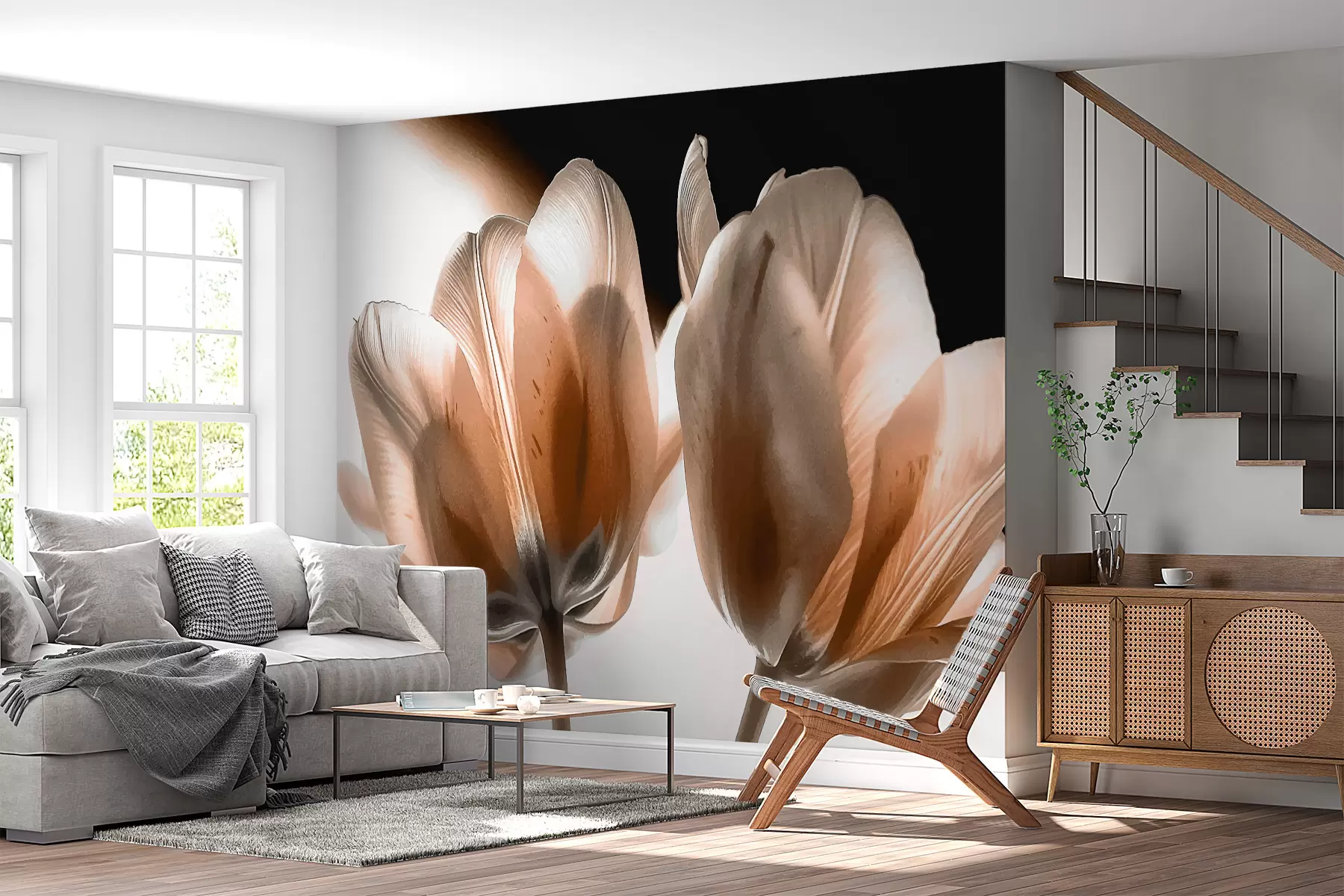 murales de pared Dos tulipanes w00993