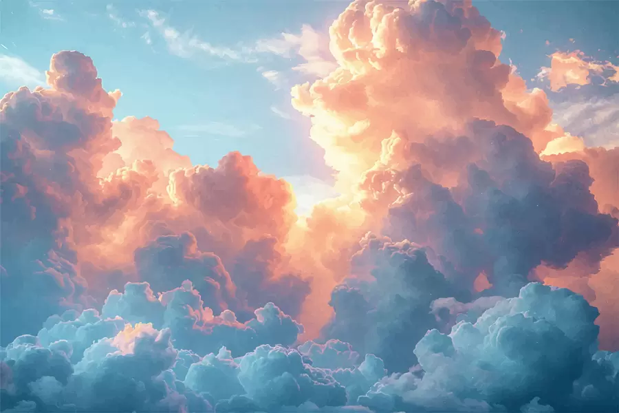 murales de pared Nubes de colores w01509