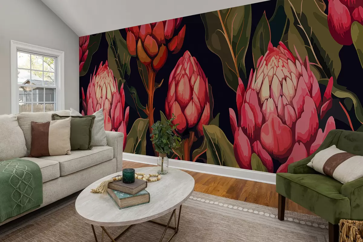 murales de pared Proteas rosas w01065