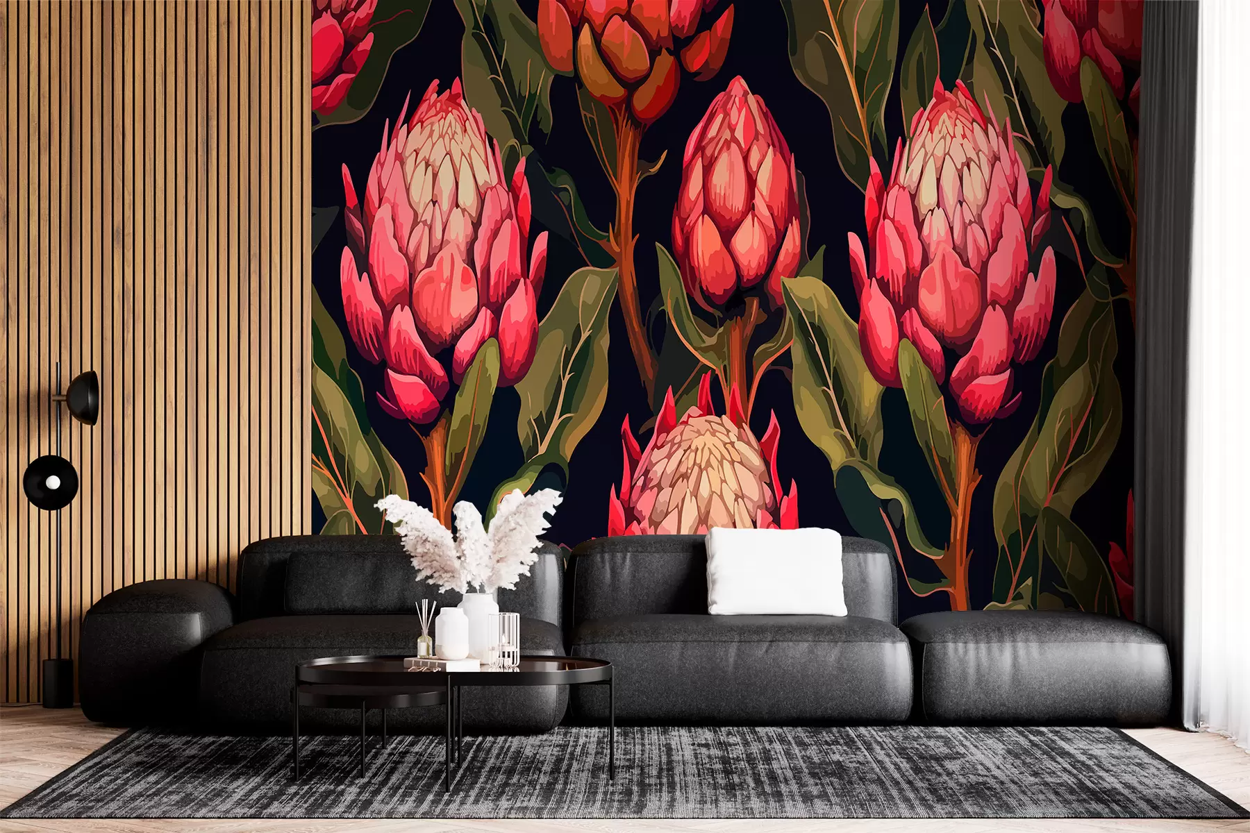 murales de pared Proteas rosas w01065
