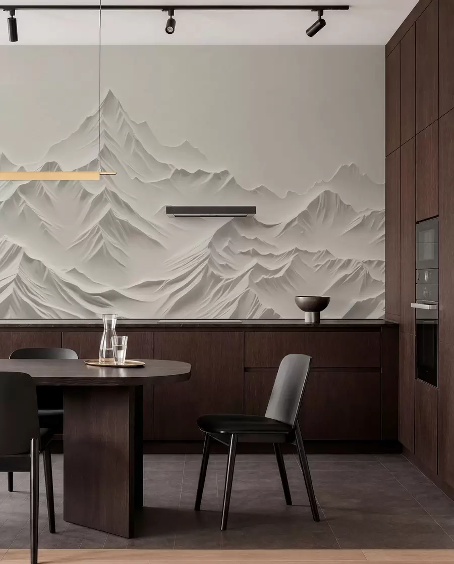 murales de pared Montañas grises w01644
