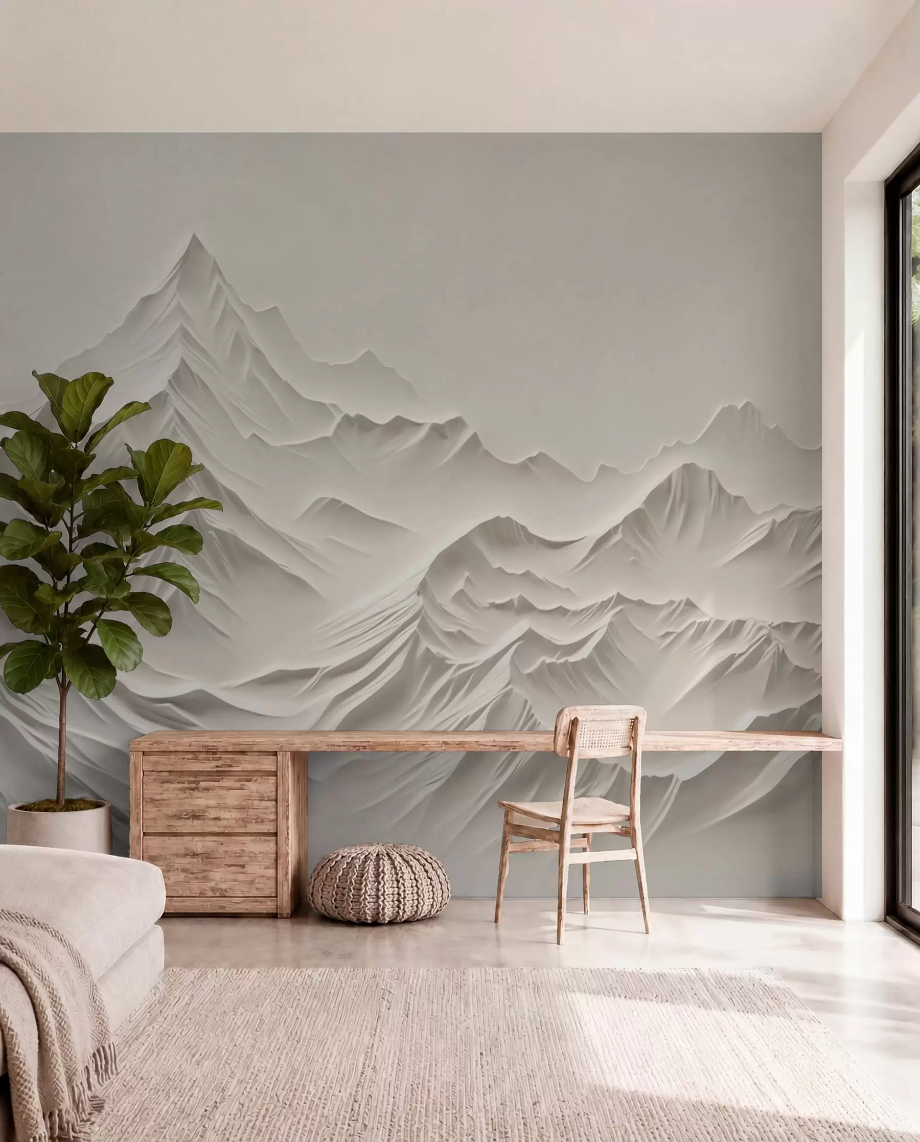 murales de pared Montañas grises w01644