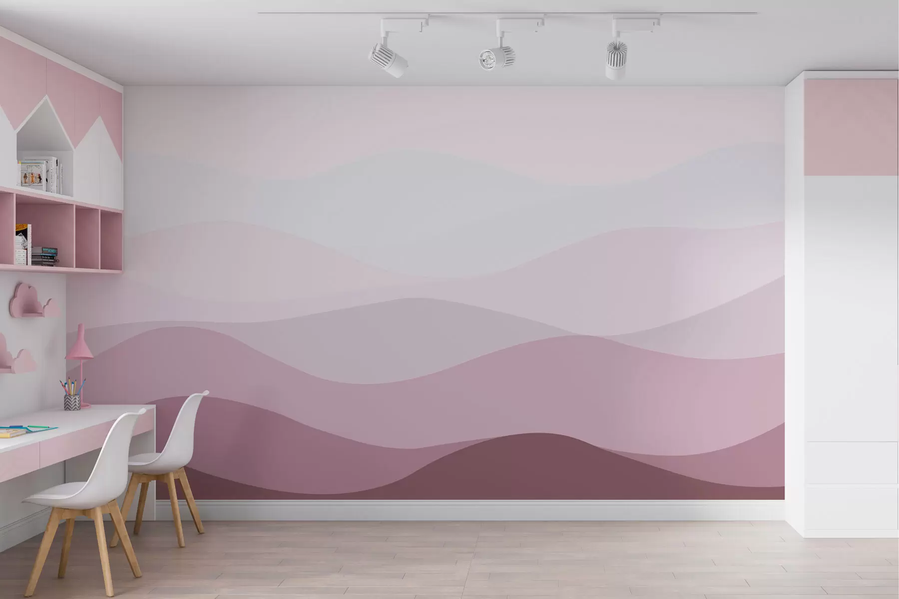 murales de pared Ondas de estilo minimalista w01721v4