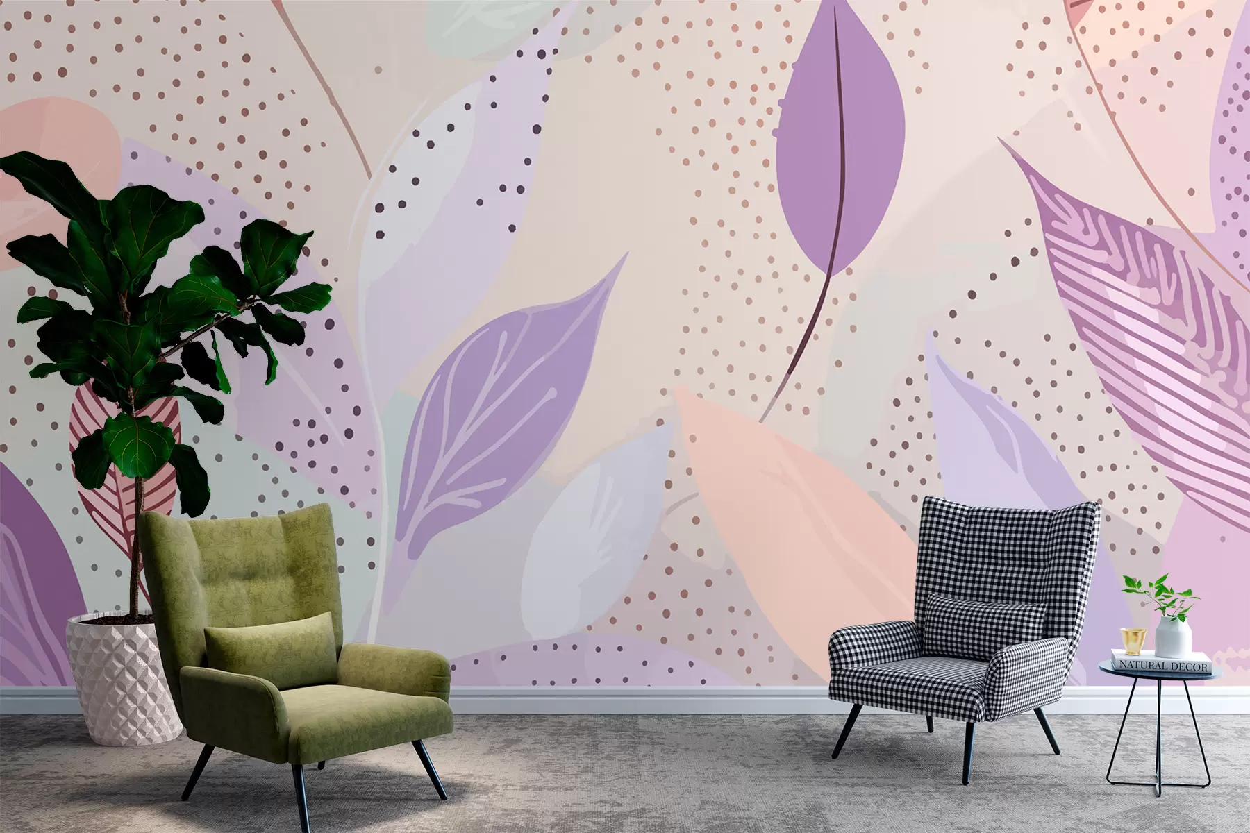 murales de pared Hojas delicadas w01739