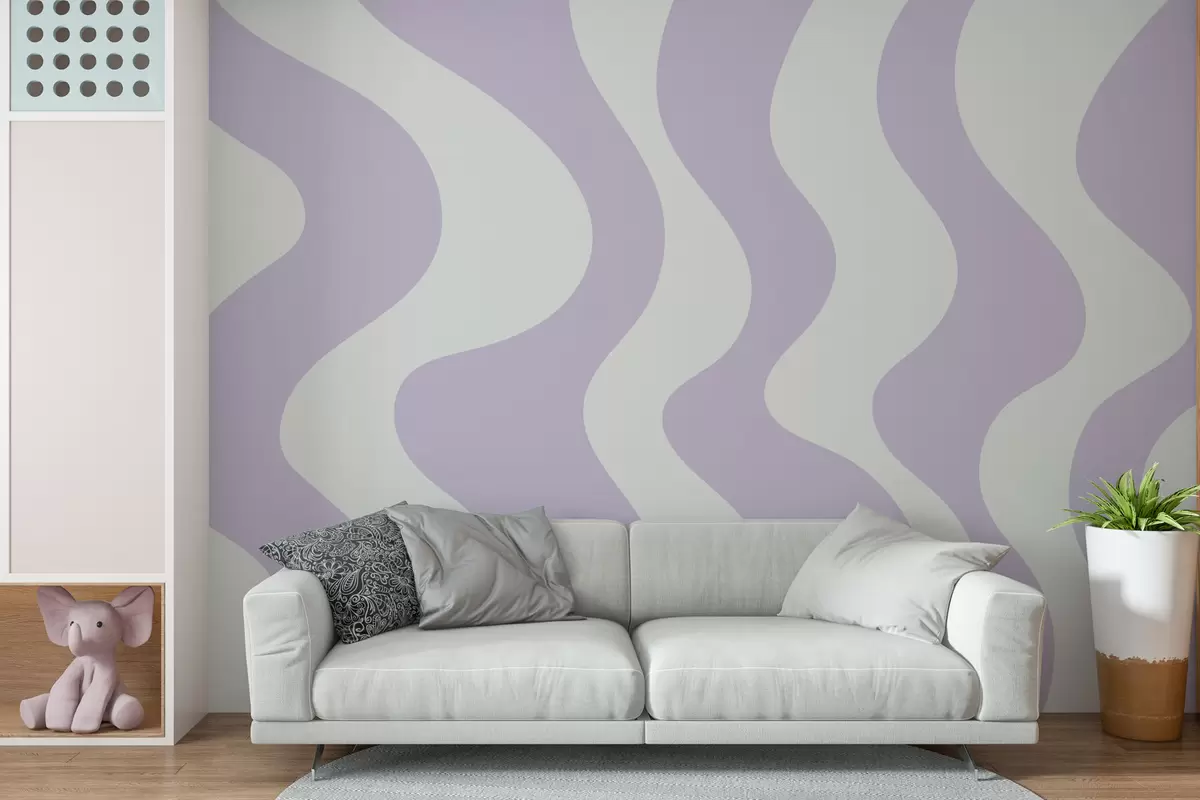 murales de pared Líneas moradas sinuosas w01833v4