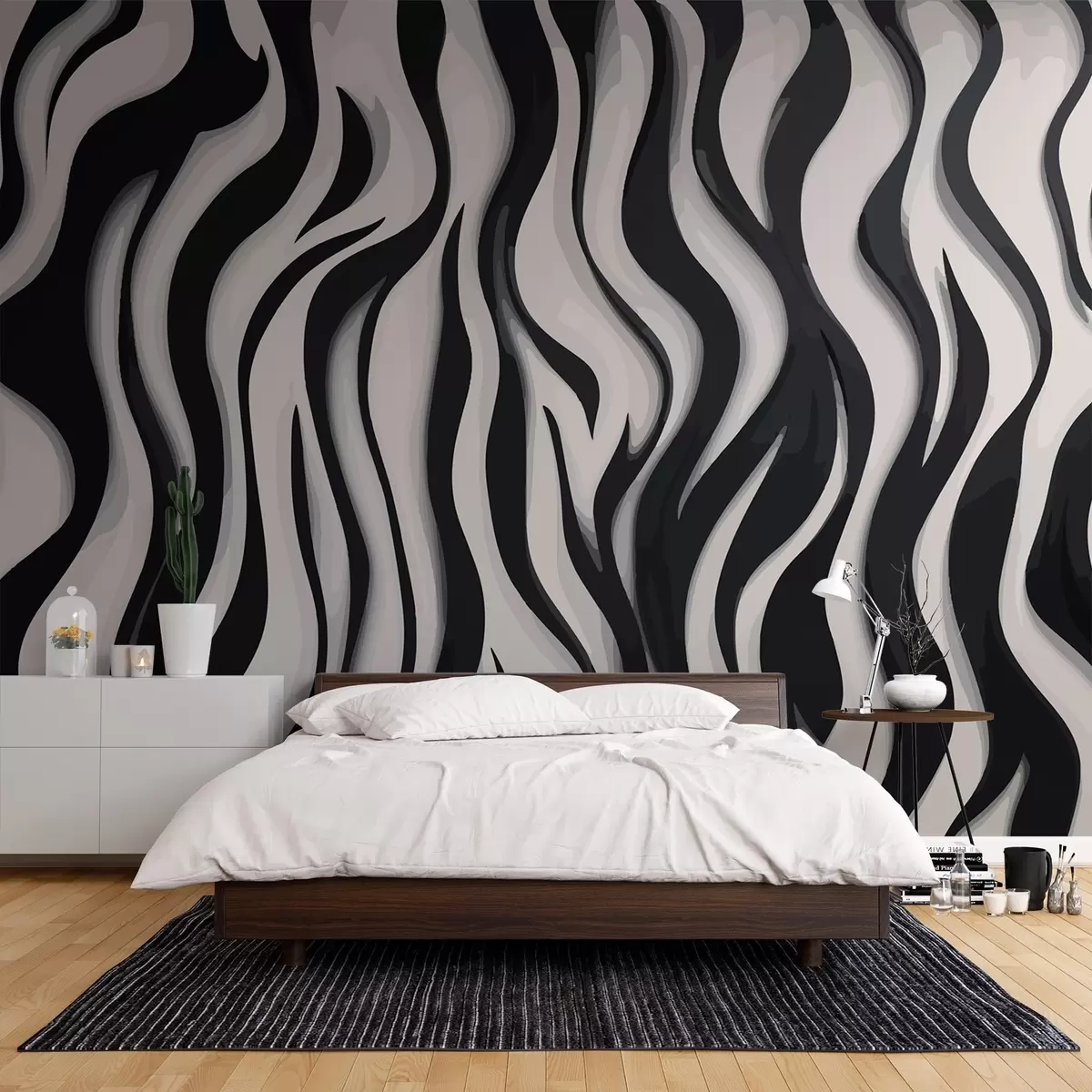 murales de pared Ondas negras w01838