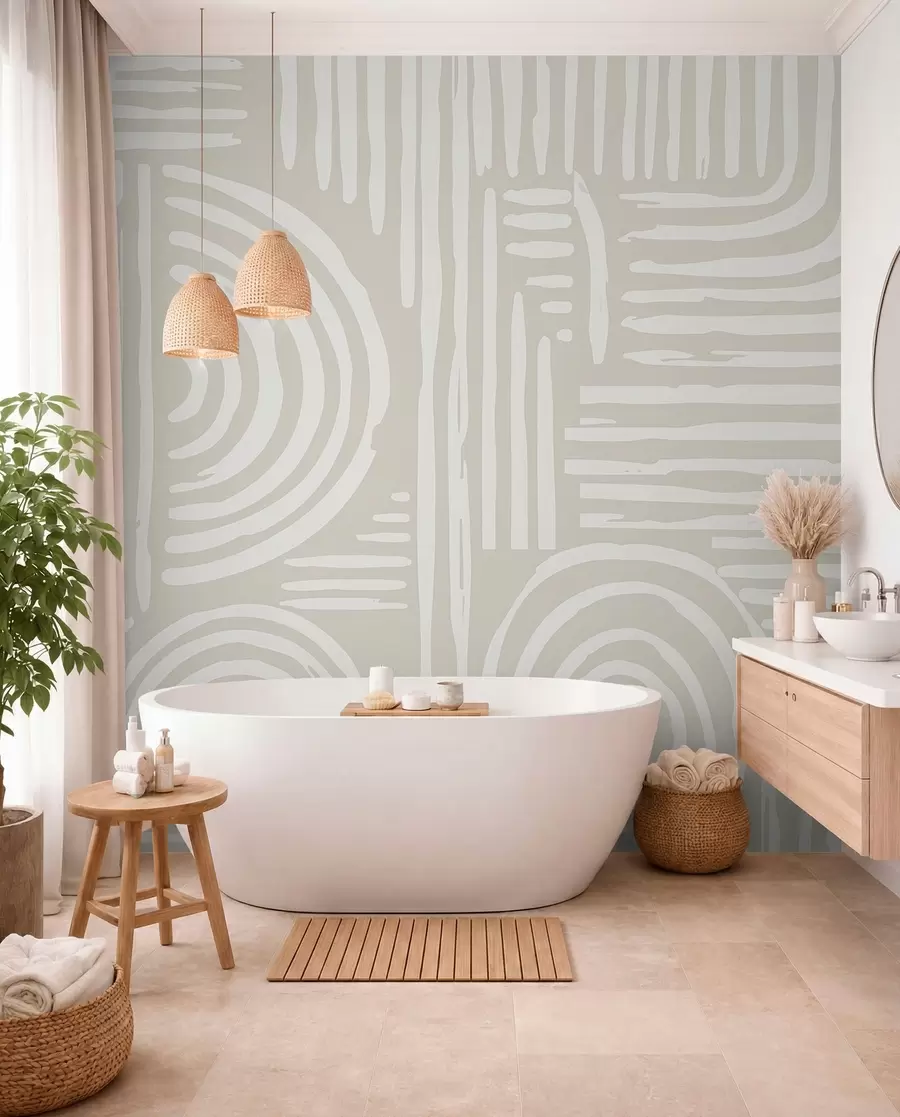 murales de pared Diseño boho en colores suaves w01919
