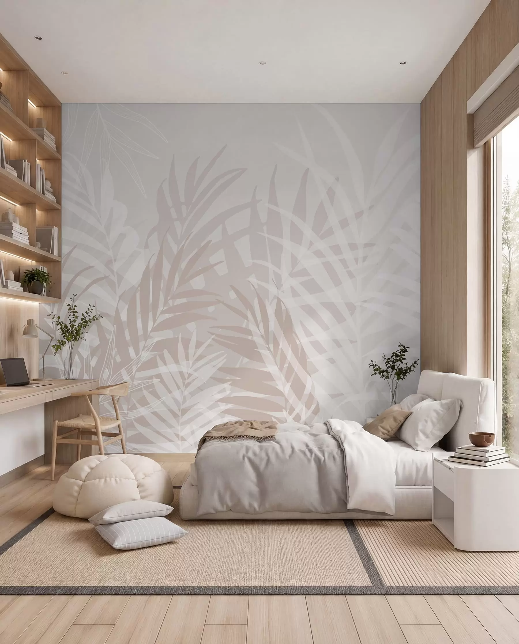murales de pared Hojas tropicales de moda w02026v2
