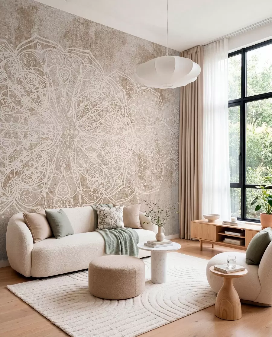 murales de pared Mandala sobre arena w08387v1