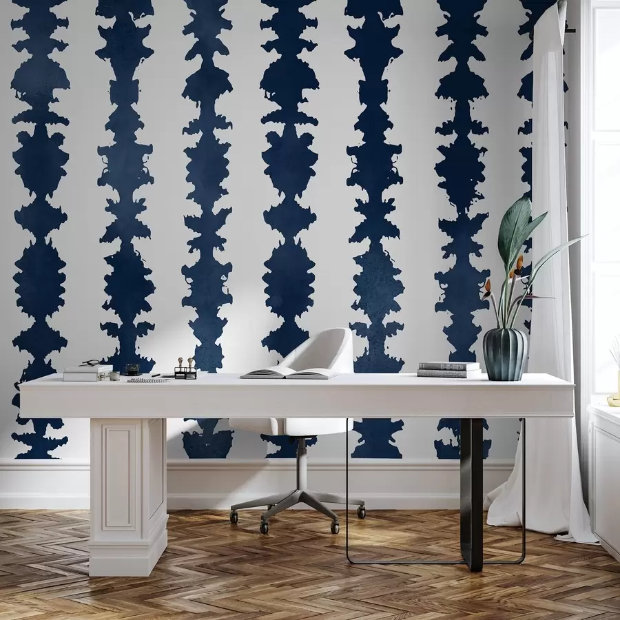 murales de pared Diseño abstracto en tonos azul oscuro u99090