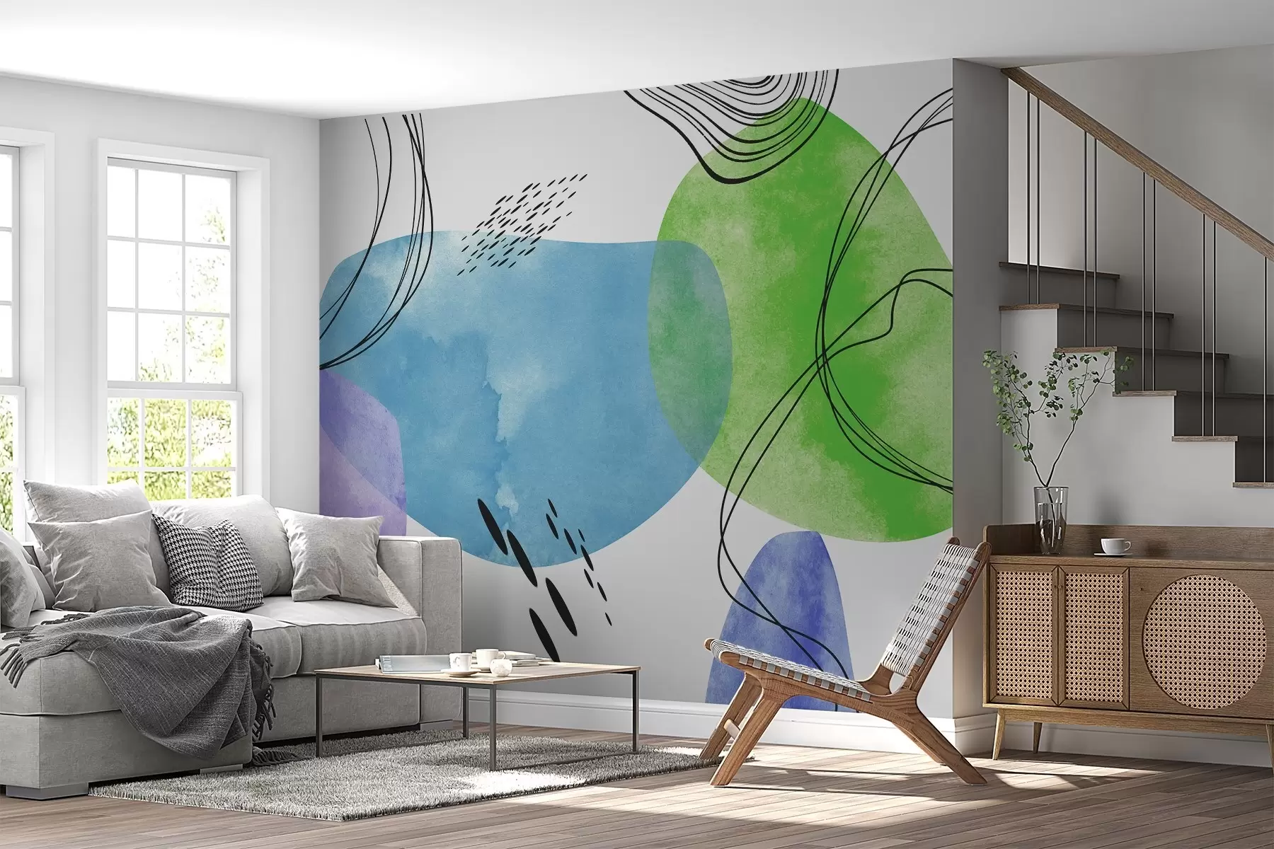 murales de pared Formas abstractas de colores en armonía w00584