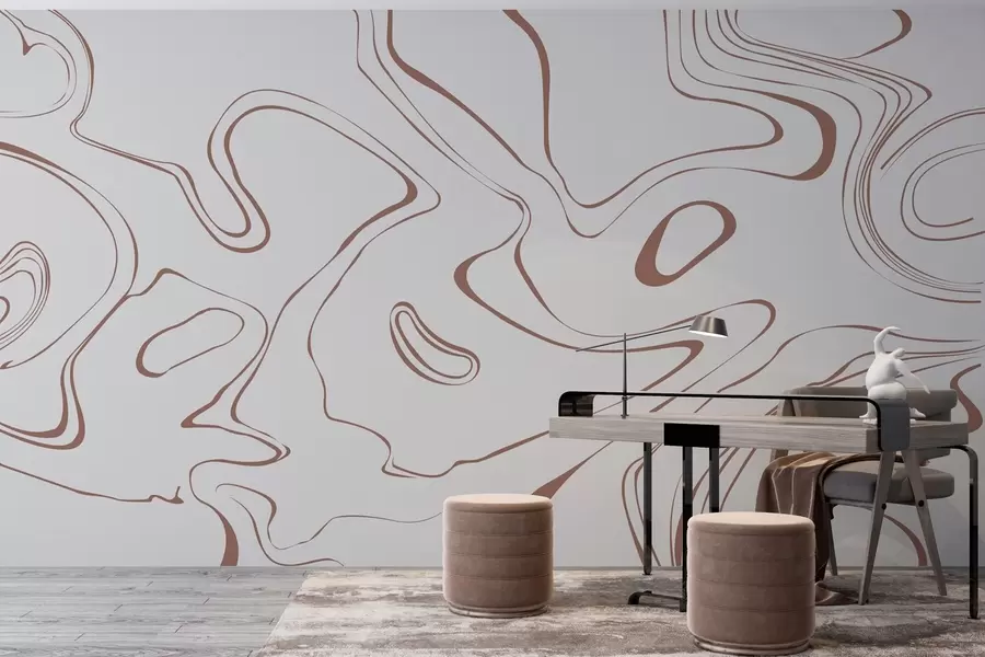 murales de pared Líneas abstractas en tonos neutros w00634