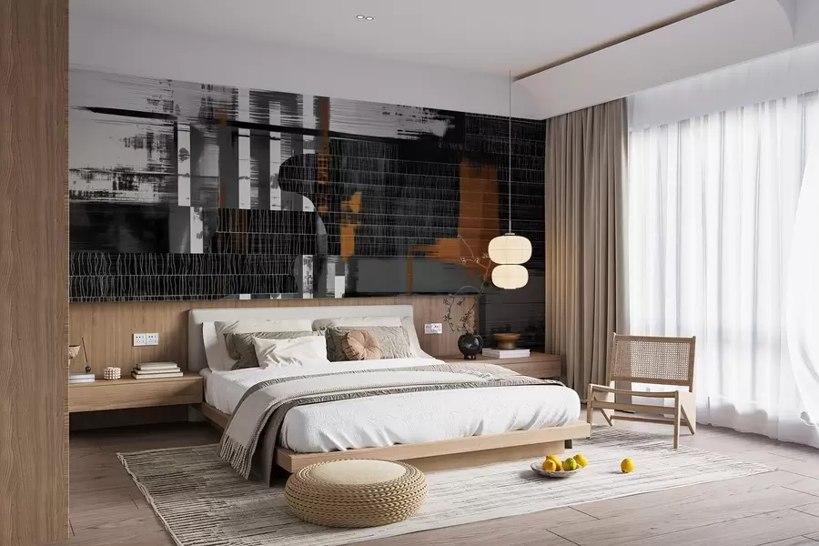 murales de pared Composición abstracta de líneas y formas w00686