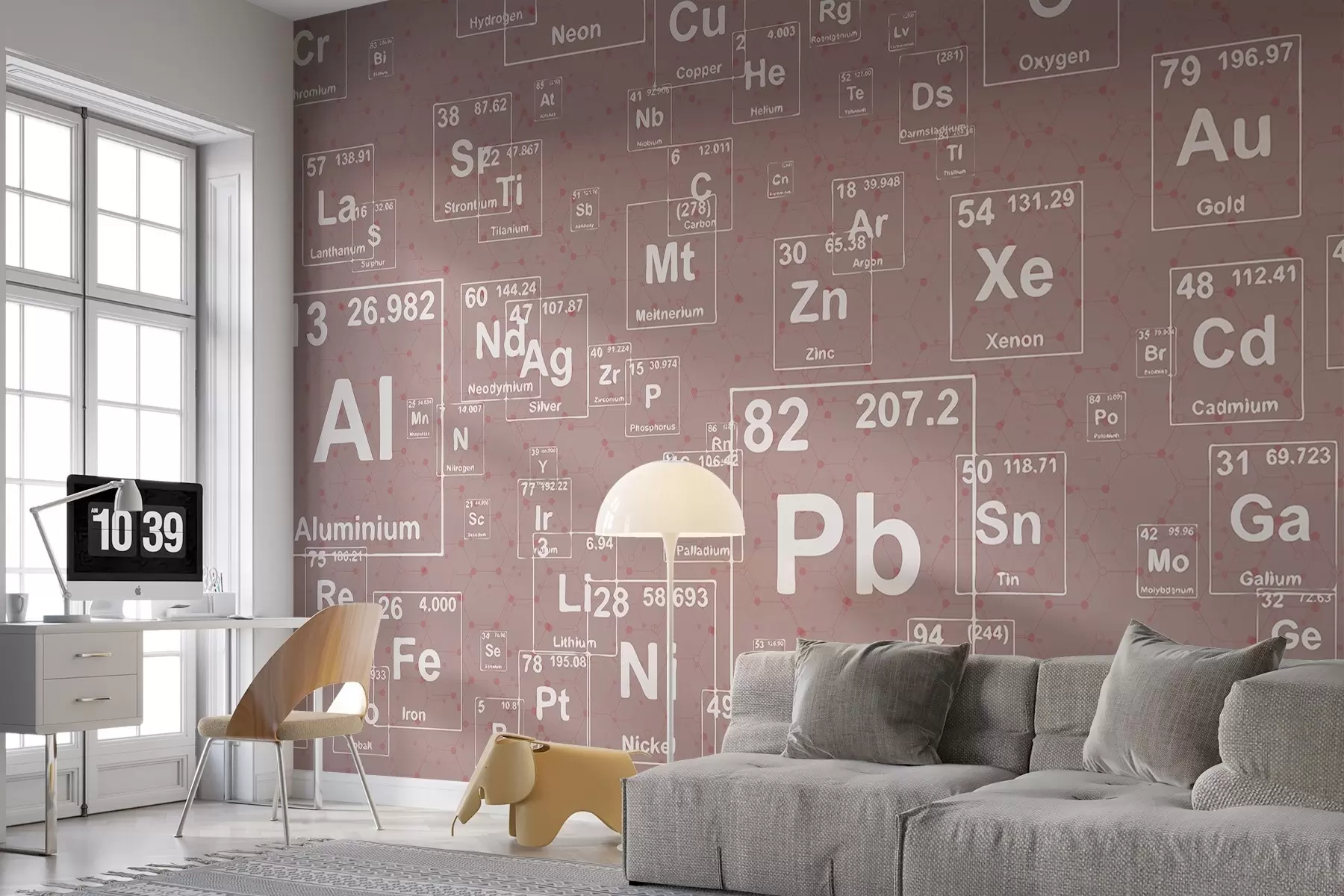 murales de pared Tabla periódica de los elementos químicos w00713v3