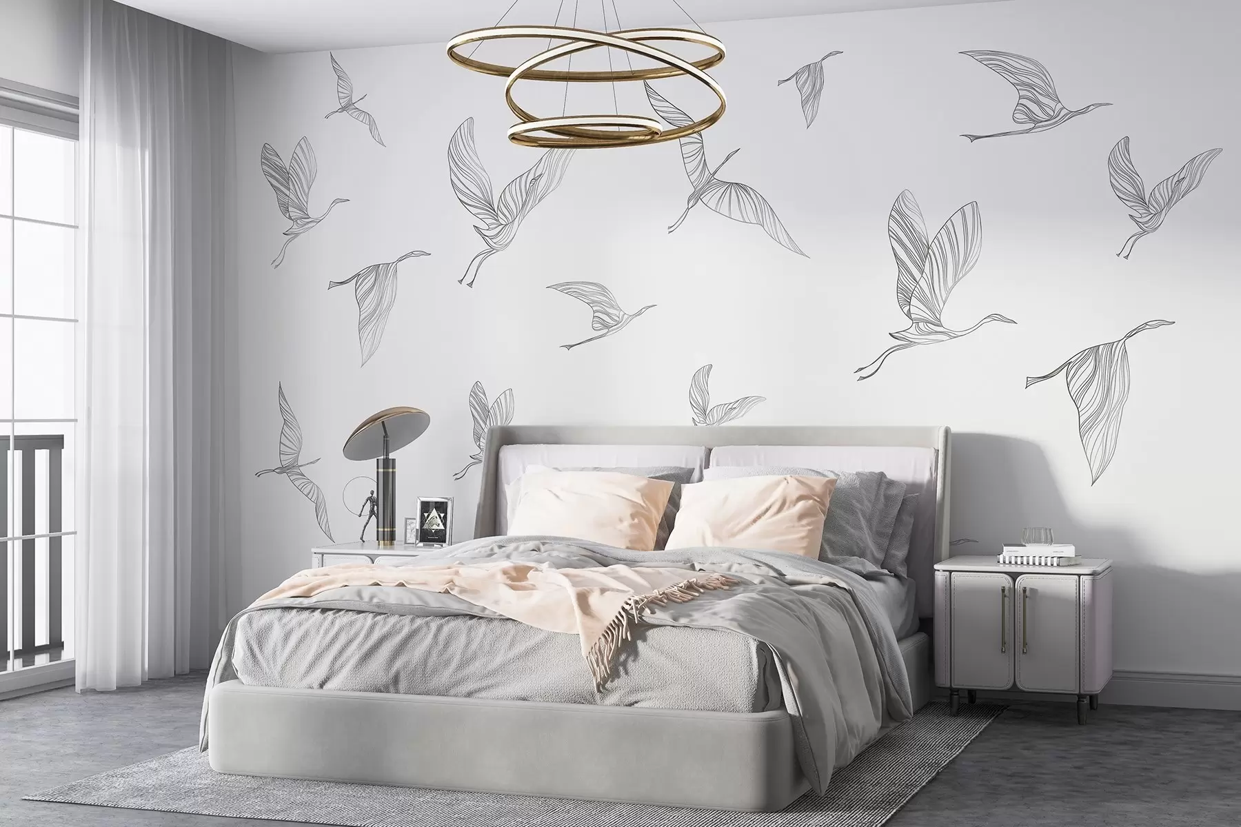murales de pared Elegantes pájaros surcando el cielo w00758