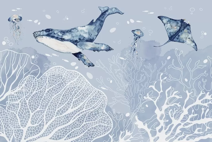 murales de pared Maravillas submarinas de la vida marina w00848