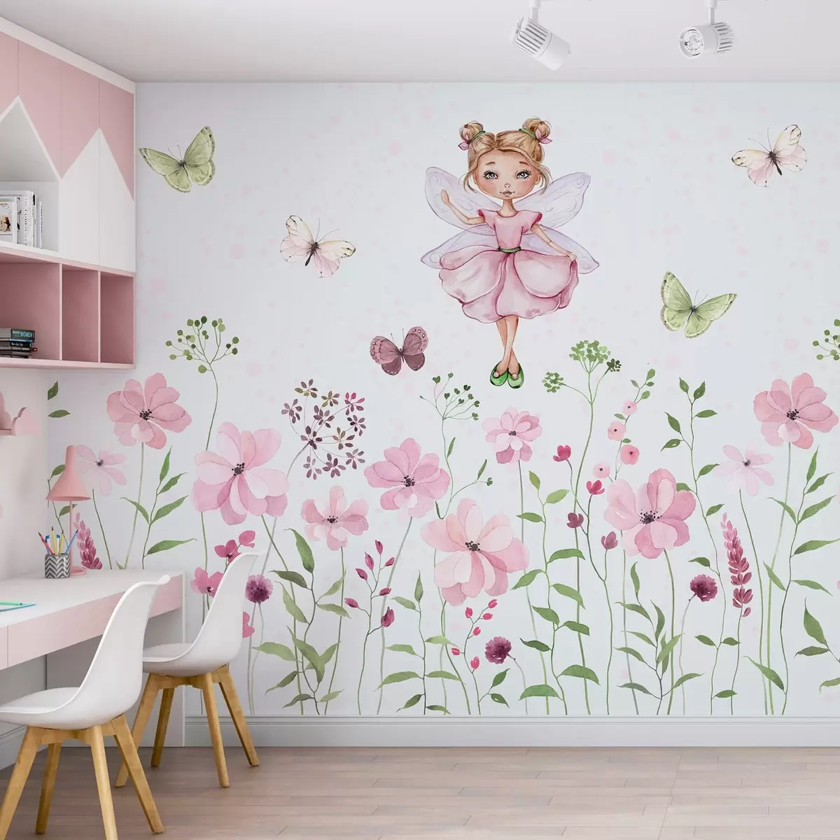 murales de pared Hada del prado florido w01460