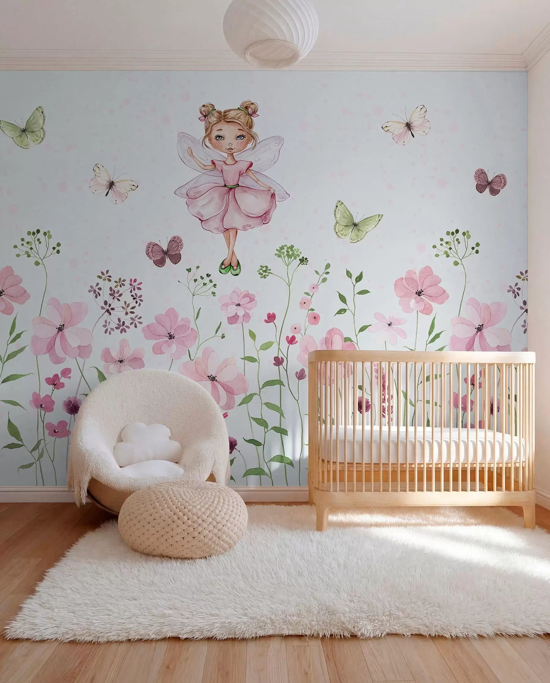 murales de pared Hada del prado florido w01460