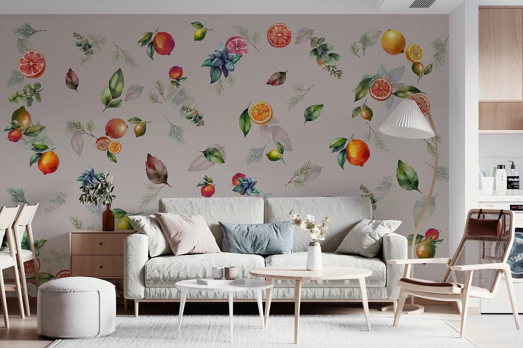 murales de pared Frutas y hojas de colores u98770v1