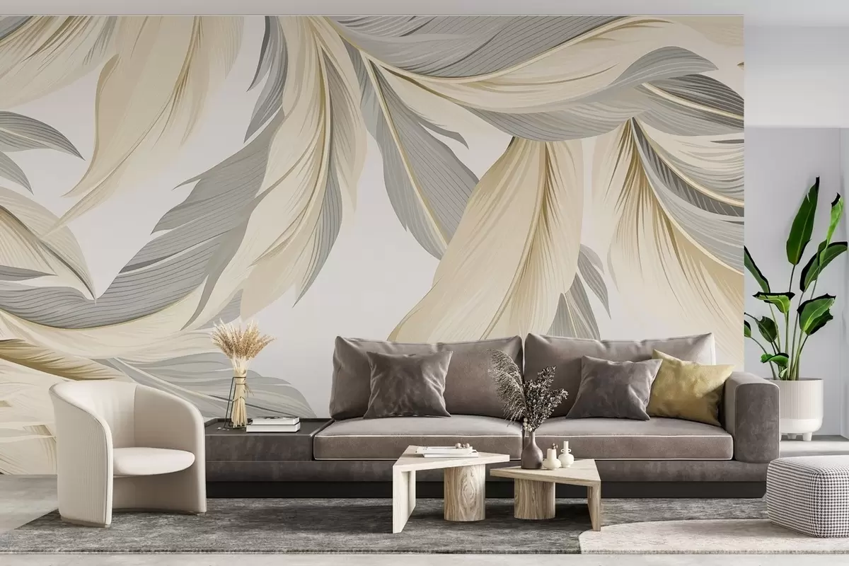 murales de pared Hojas grandes w08398