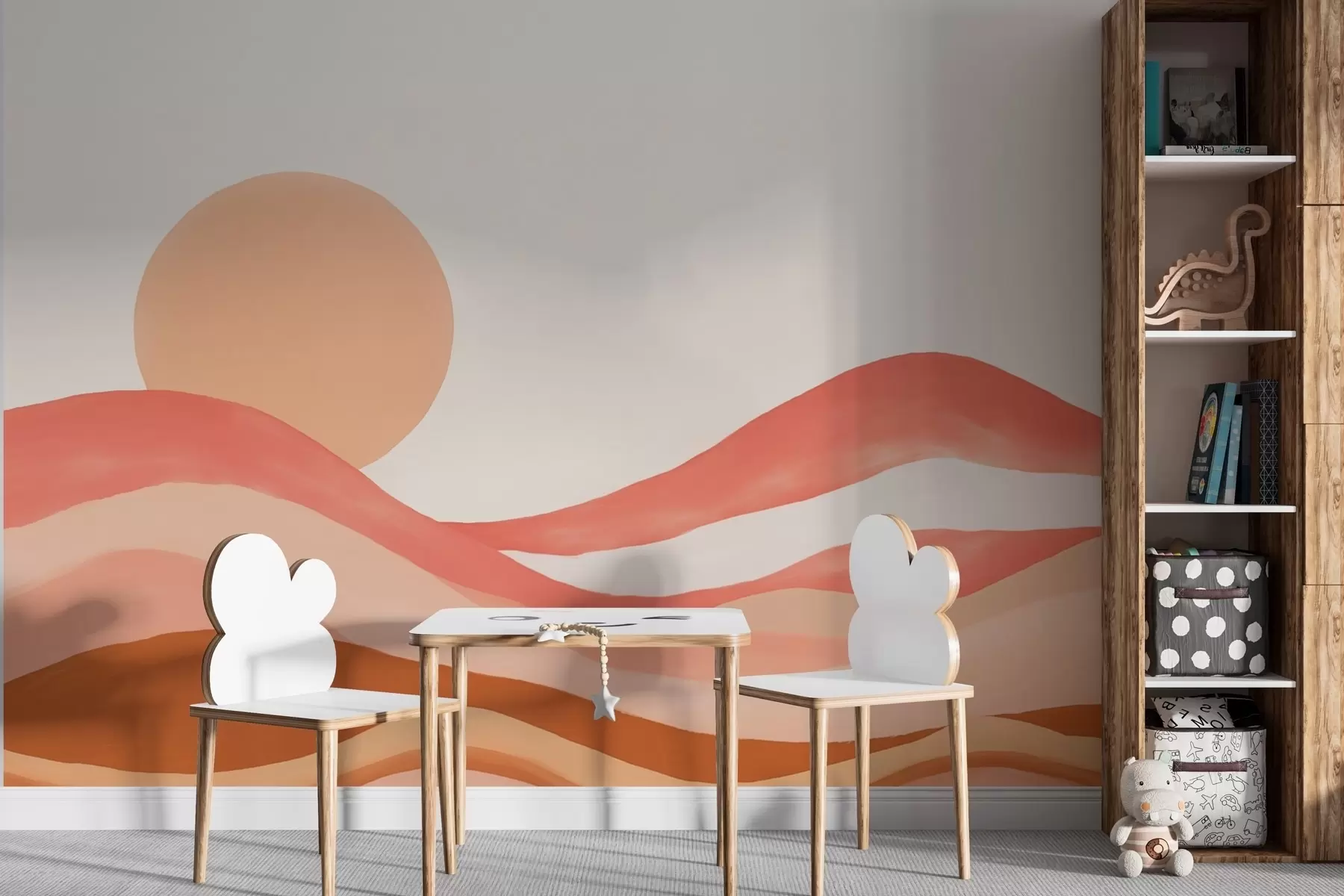 murales de pared Sol y olas en estilo boho w02076