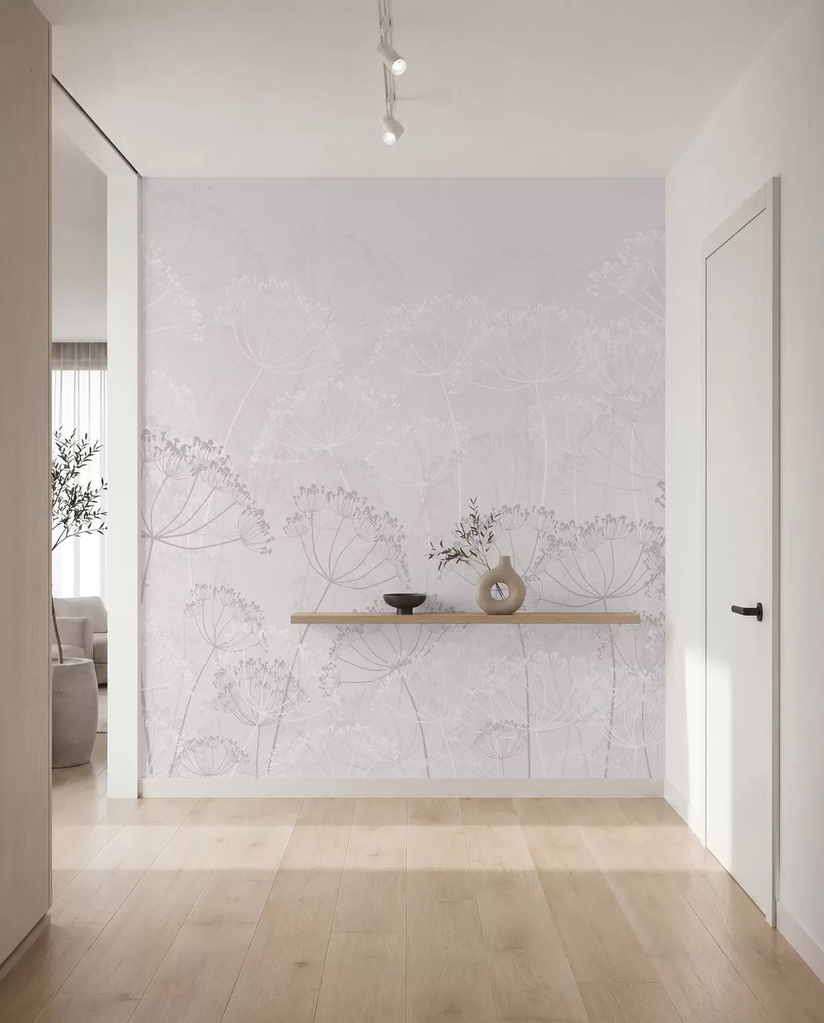 murales de pared Encaje de prado rosa w02105