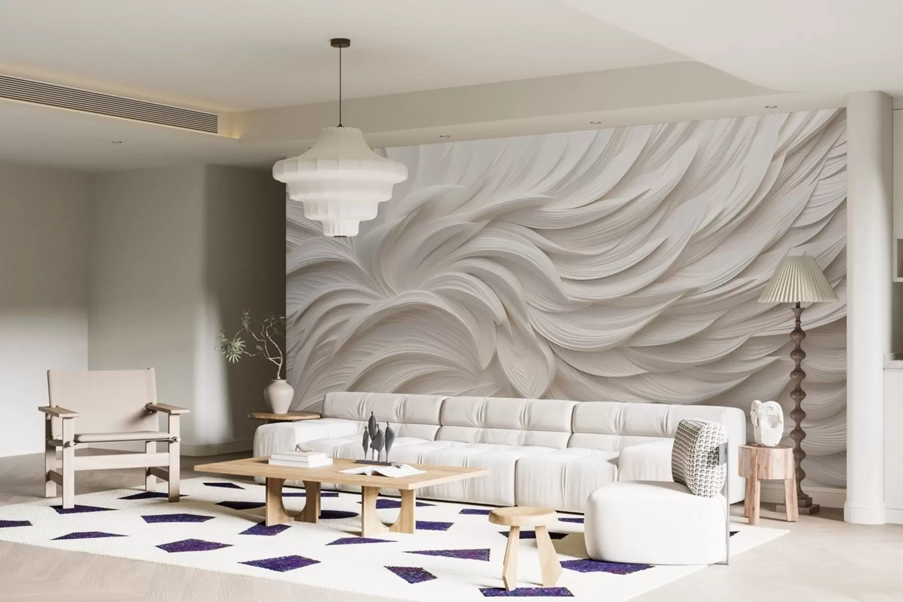 murales de pared Plumas de textura volumétrica w02112
