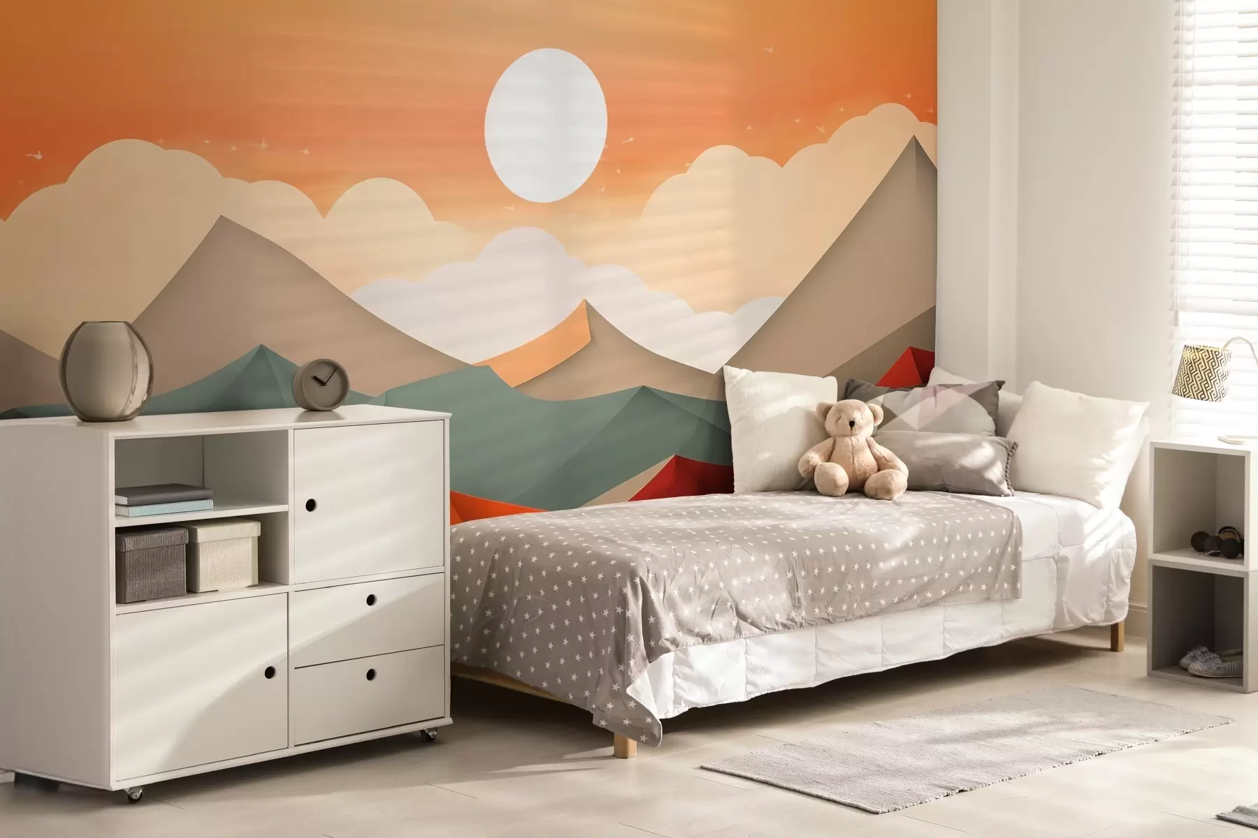 murales de pared Montañas abstractas al amanecer w02162