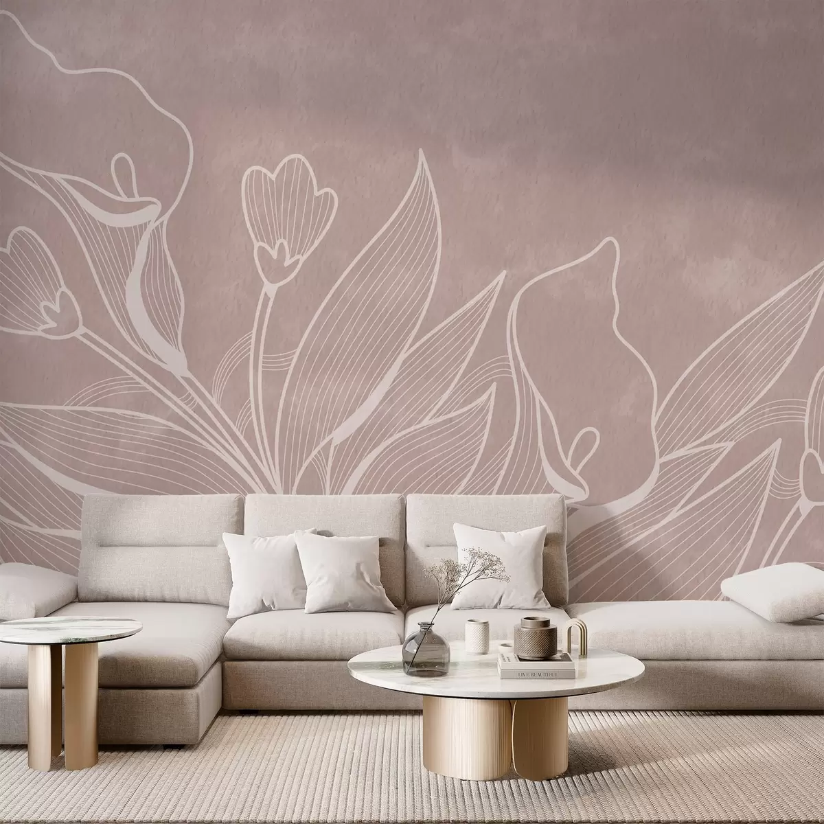 murales de pared Boceto de flores w02220v1