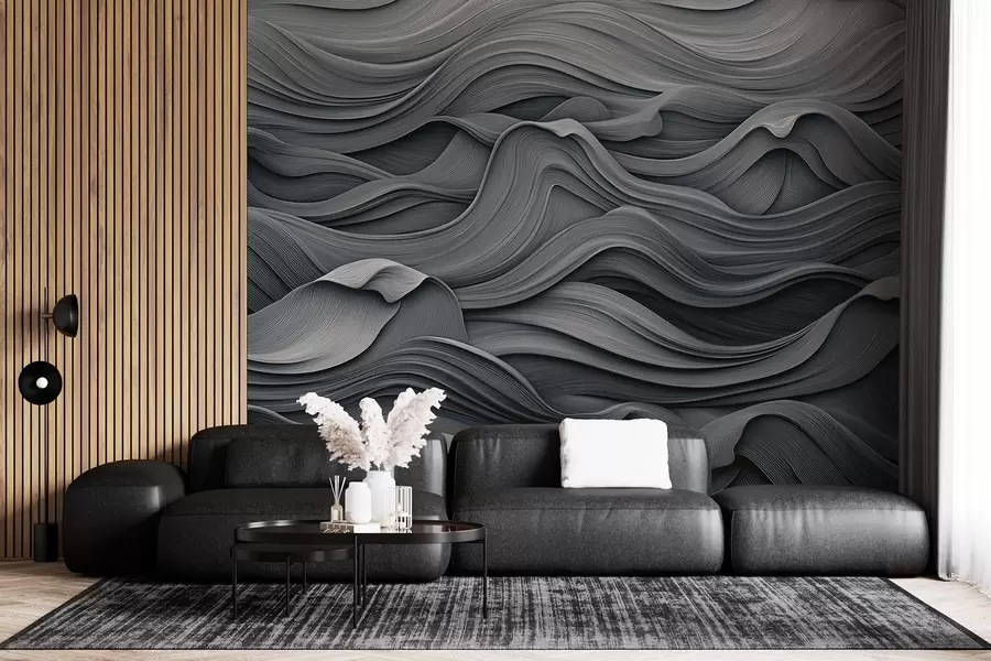 murales de pared Olas gris oscuro w02311v1