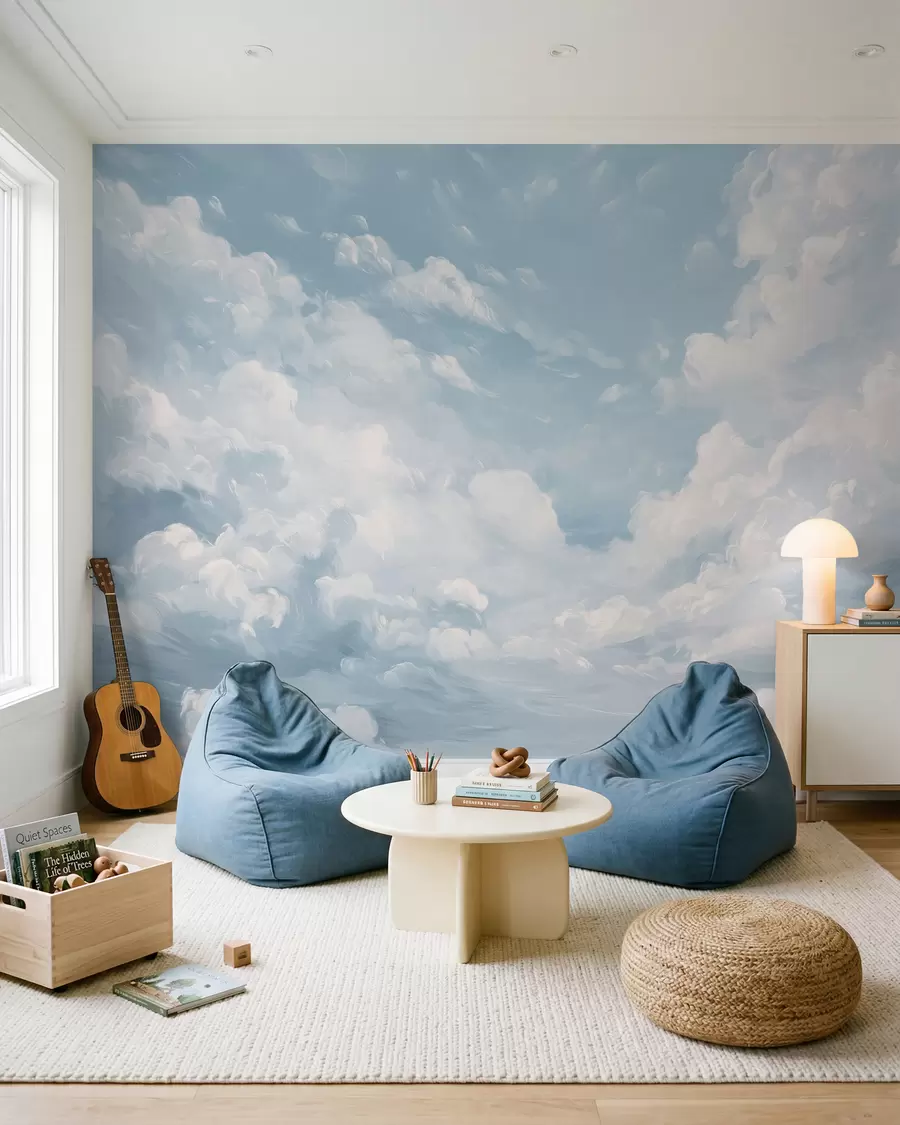 murales de pared Nubes en azul pictórico w02313