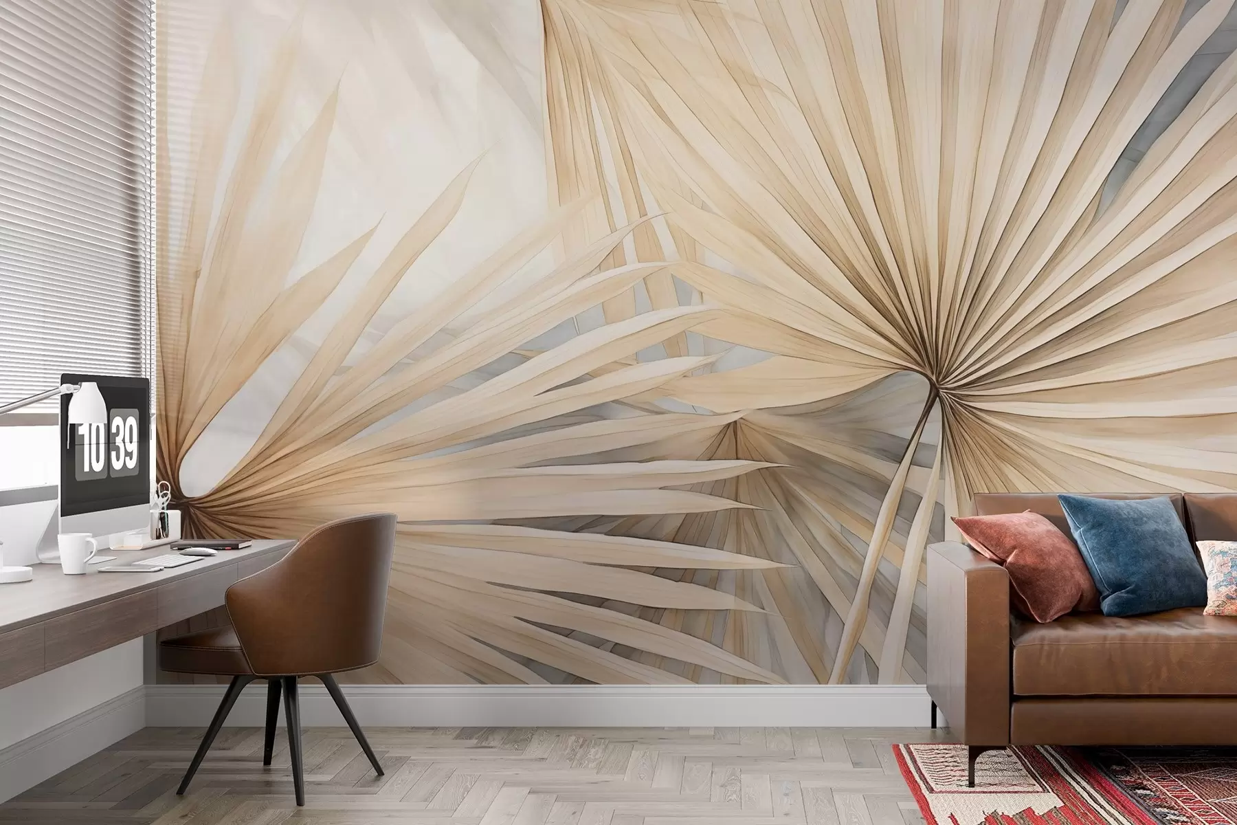 murales de pared Hojas de palma secas w02431