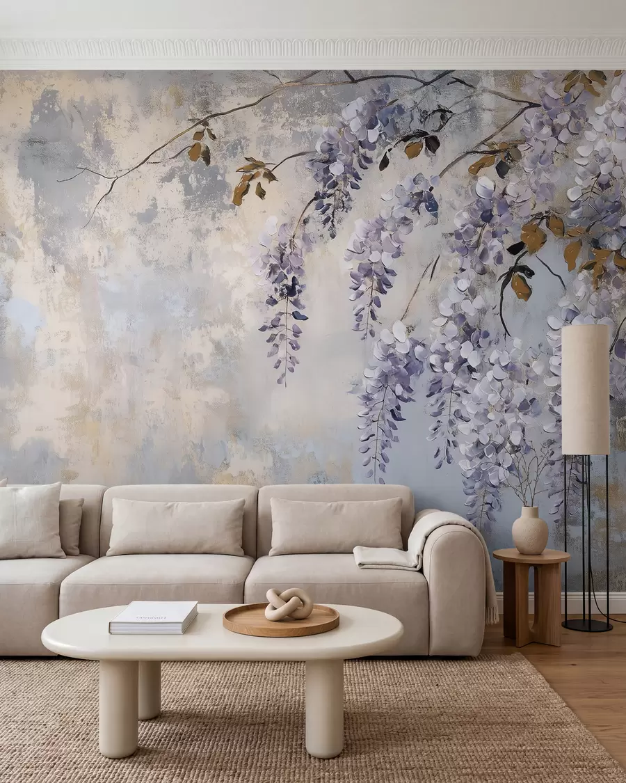 murales de pared Cascadas de glicinas w02451