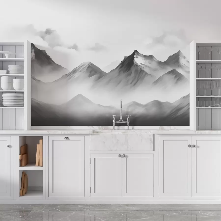 murales de pared Niebla de montaña w02309