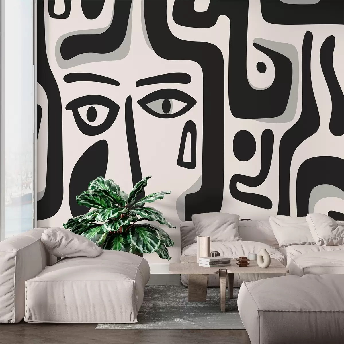 murales de pared Cara abstracta w02414