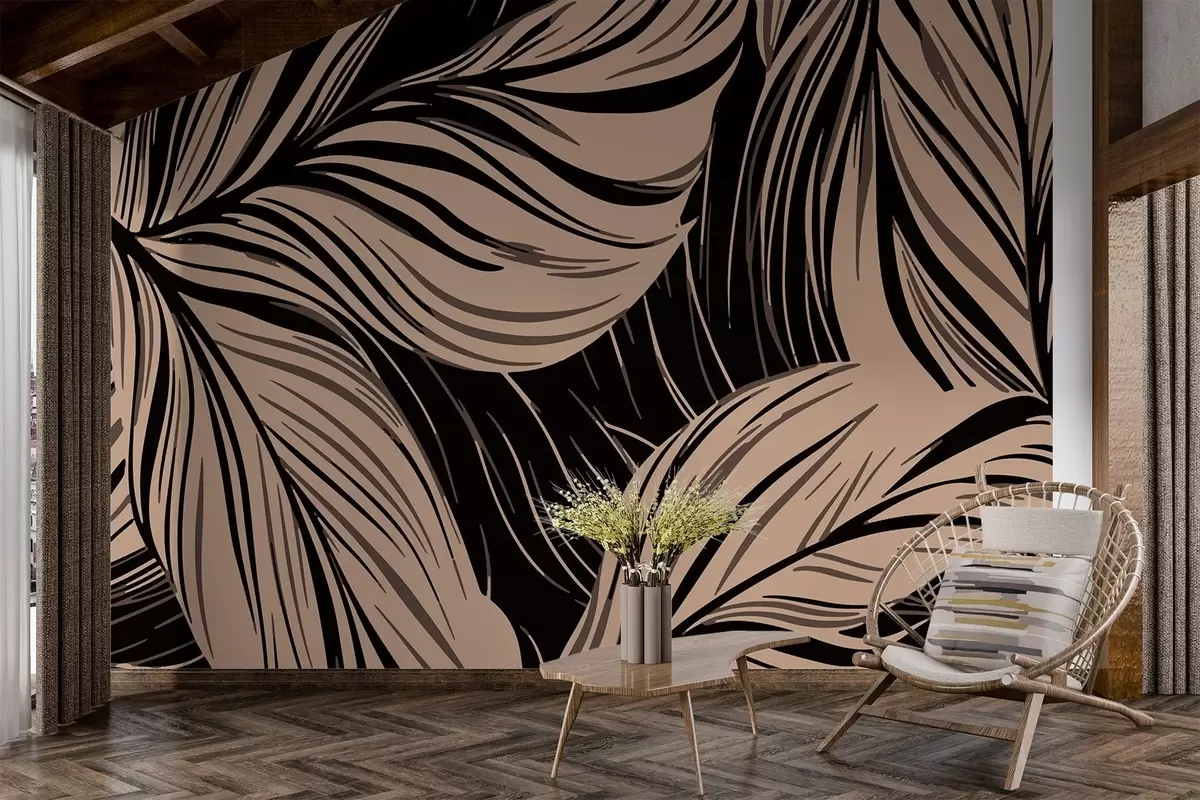 murales de pared Patrón de hojas w02415