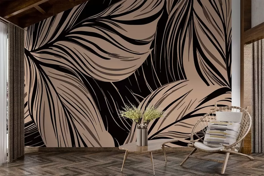 murales de pared Patrón de hojas w02415