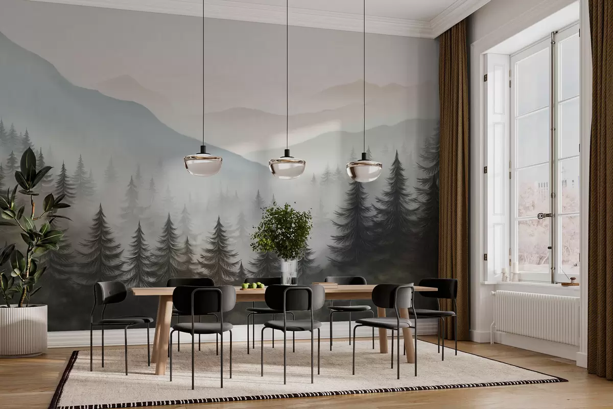 murales de pared Bosques brumosos y tonos delicados w02450v1