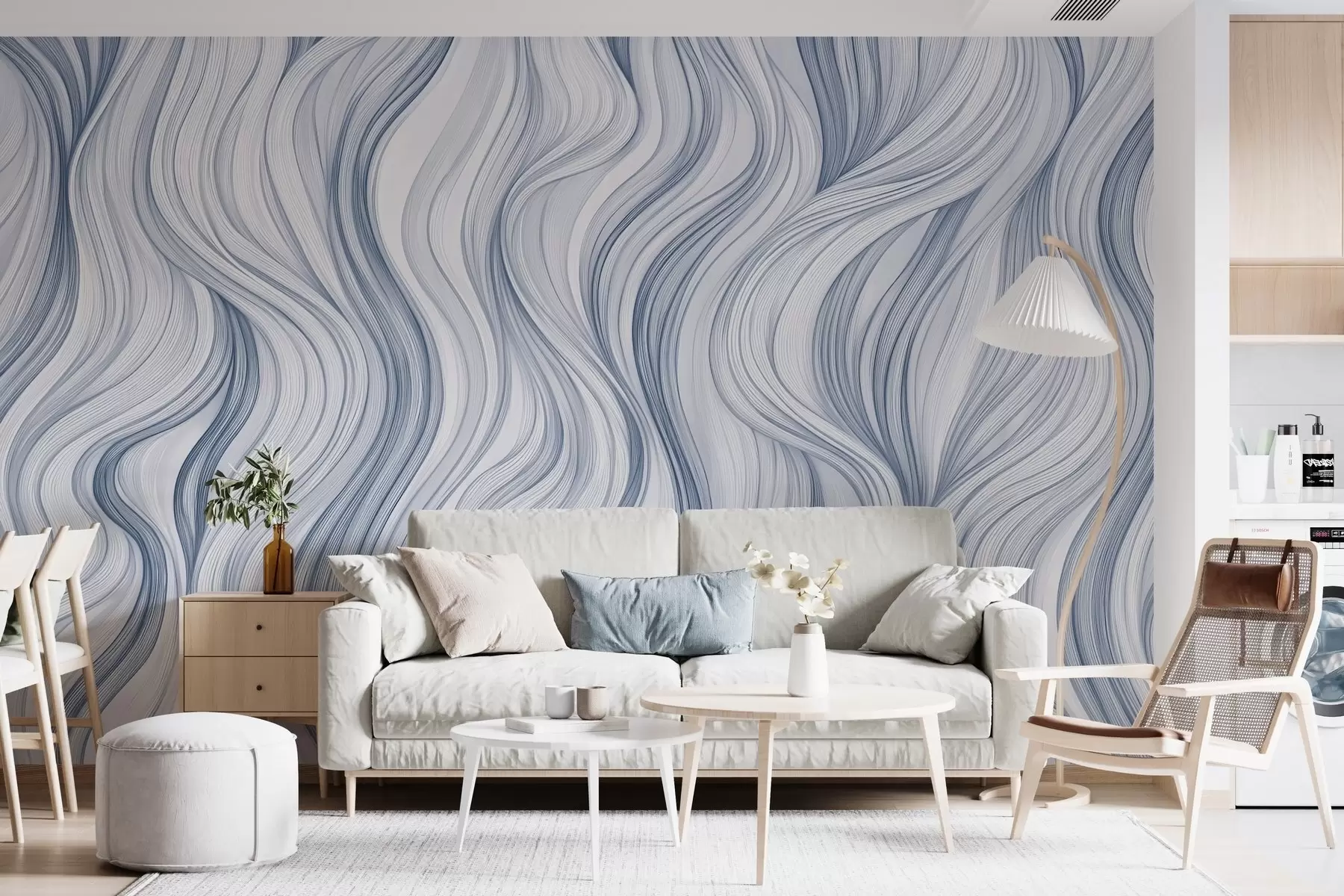 murales de pared Ondas verticales suaves w02505v1