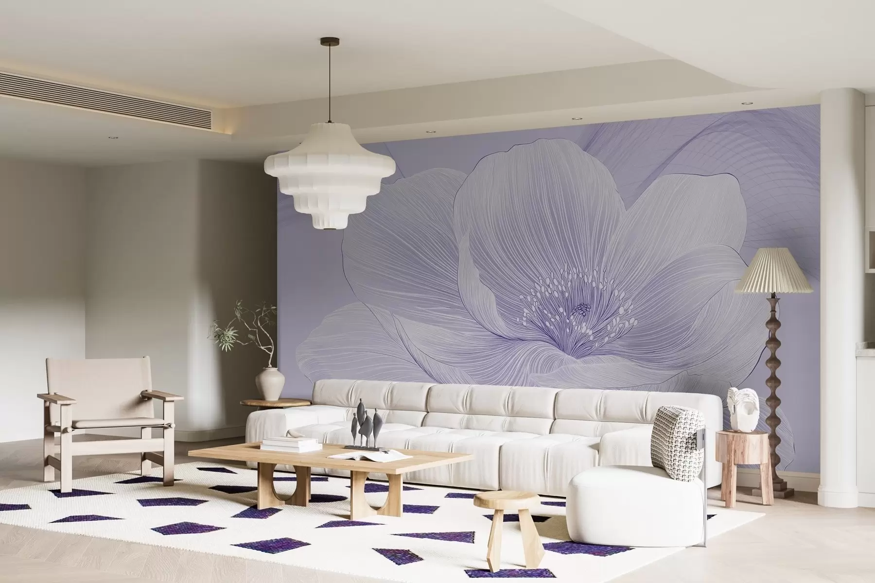 murales de pared Flor grande dibujada w02511v2