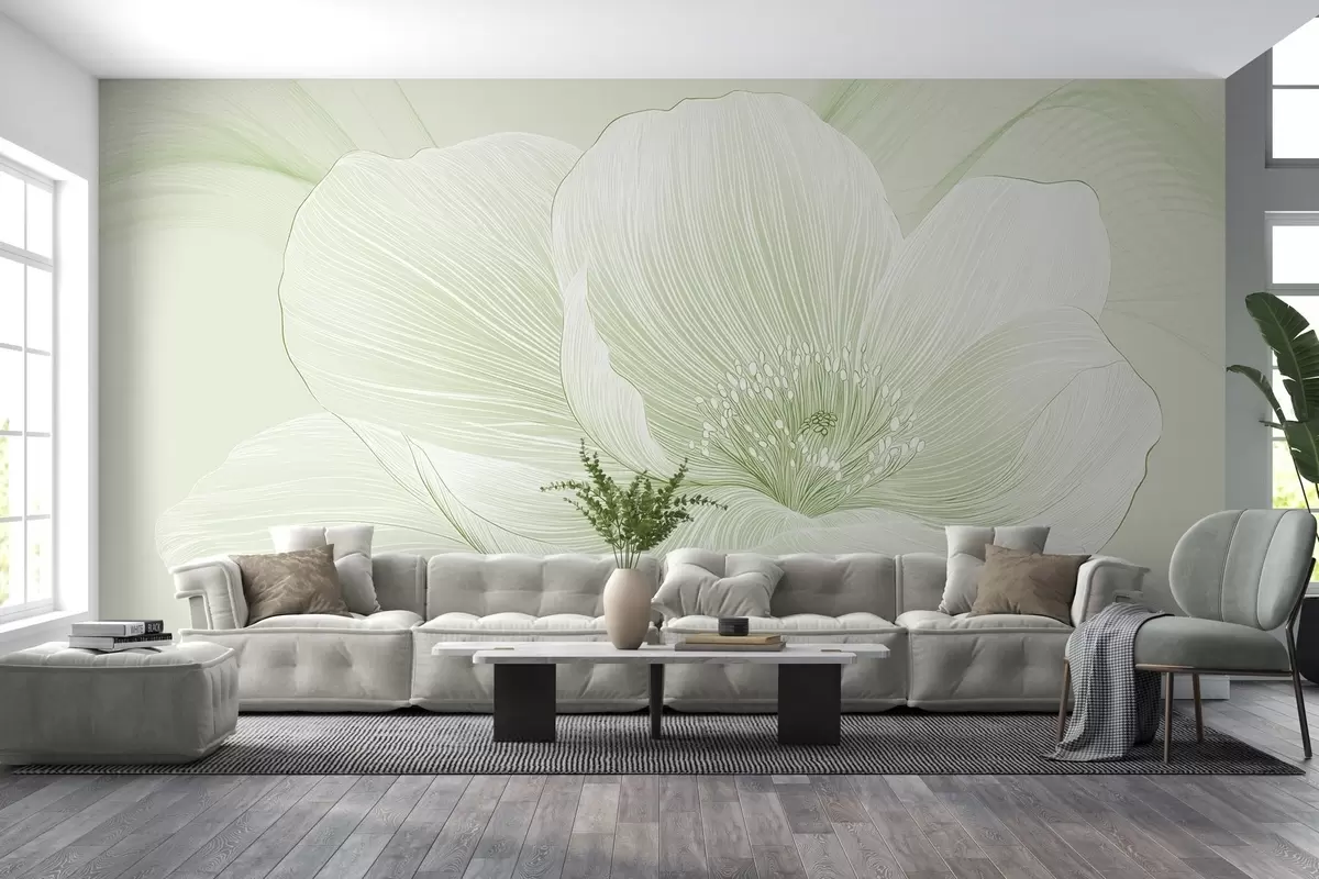 murales de pared Flor grande dibujada w02511v3