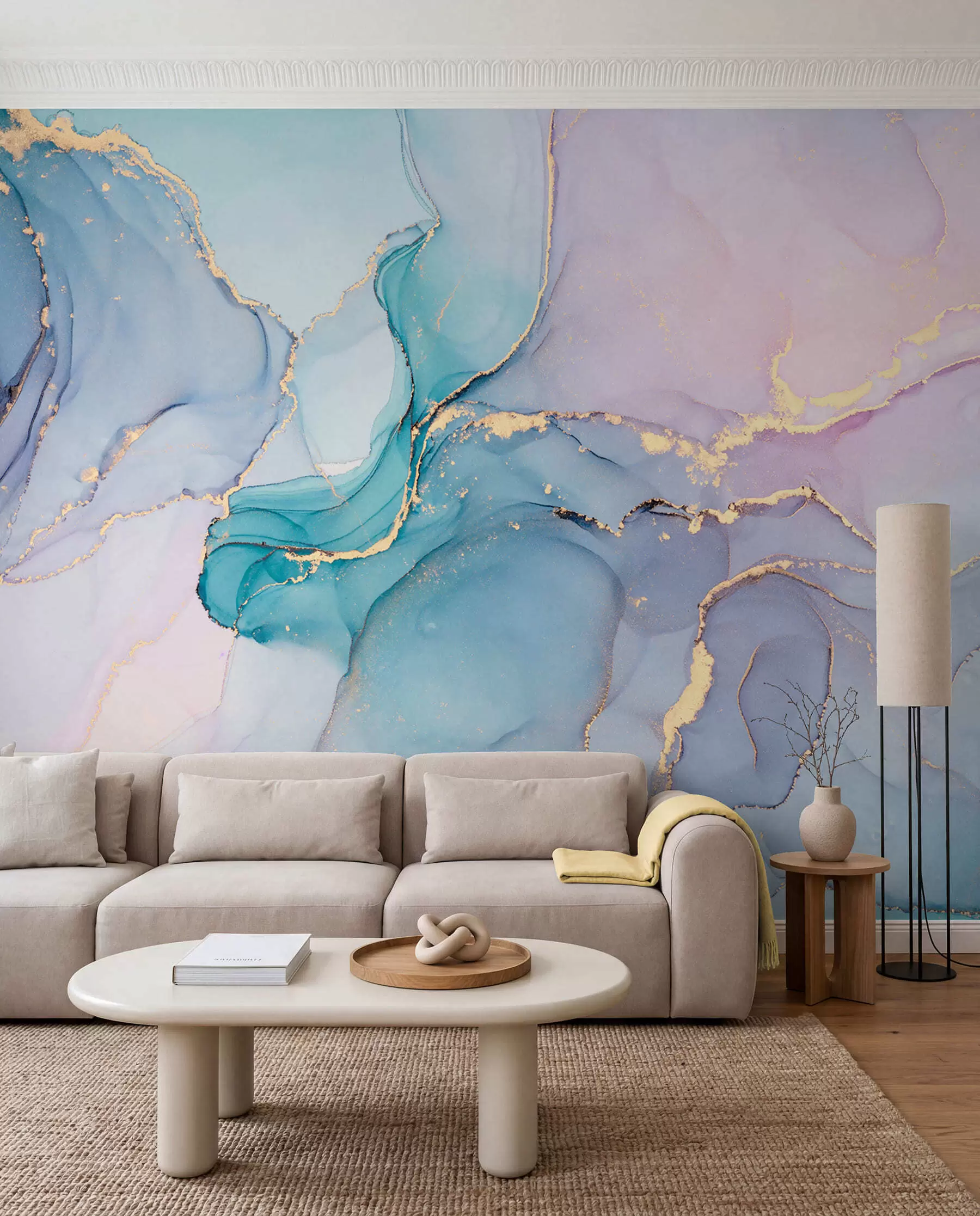 murales de pared Vetas azules y rosas u49408