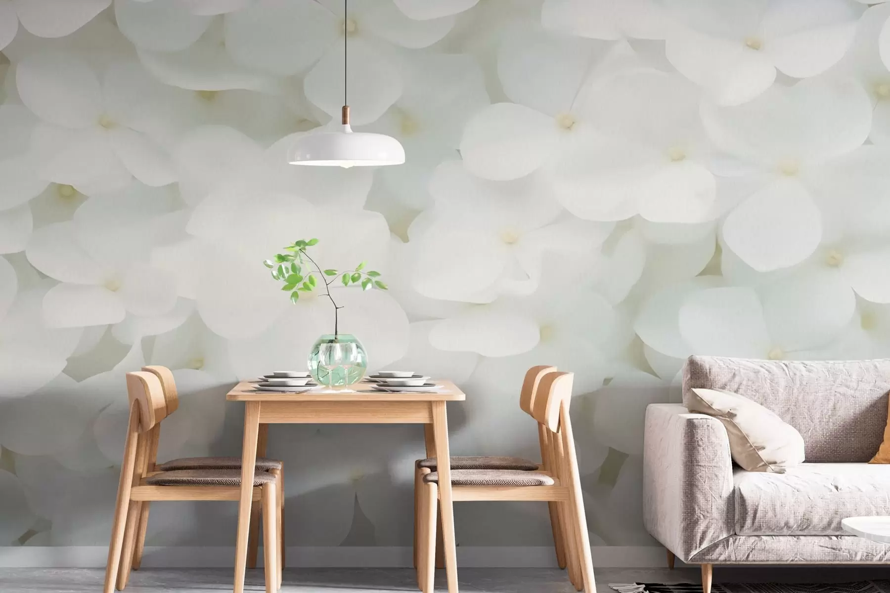 murales de pared Flores blancas w08545