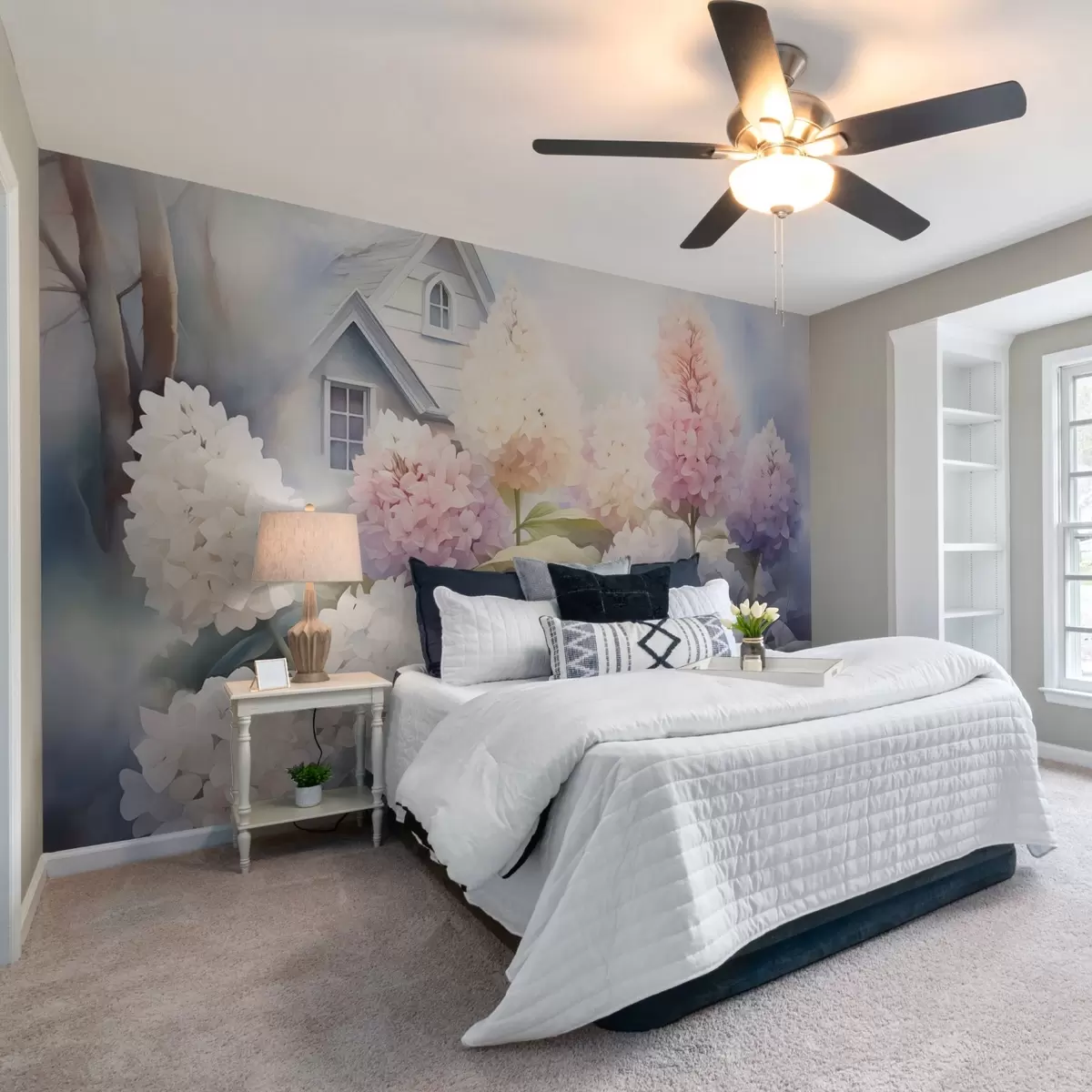 murales de pared Jacintos en el jardín imitación de acuarela w02592