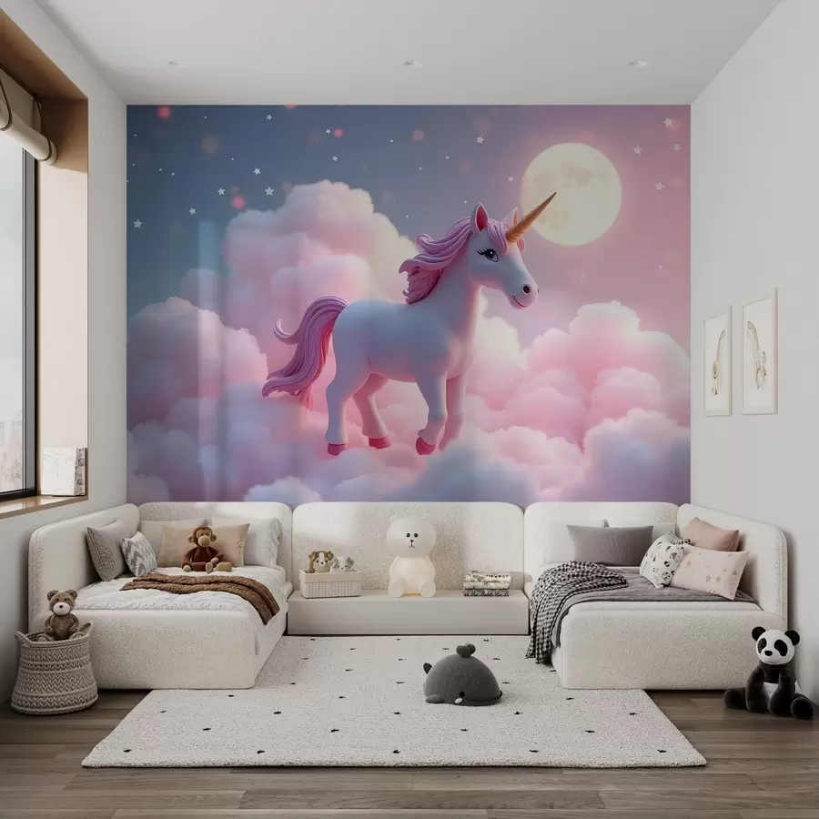 murales de pared Unicornio en las nubes w02620