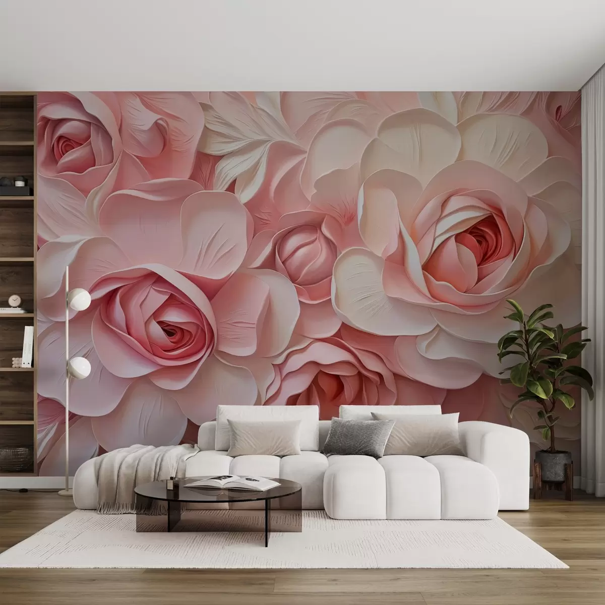 murales de pared Rosas grandes imitación de pintura w02638